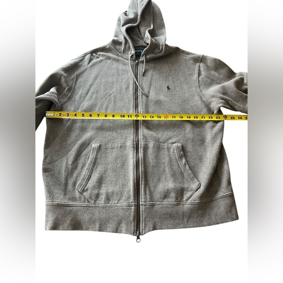 VTG Ralph Lauren polo hooded jacket XL full zip brown 100% cotton knit sweater - Picture 3 of 15